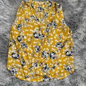 J. Crew Yellow Wrap Skirt with Mandarin Collar